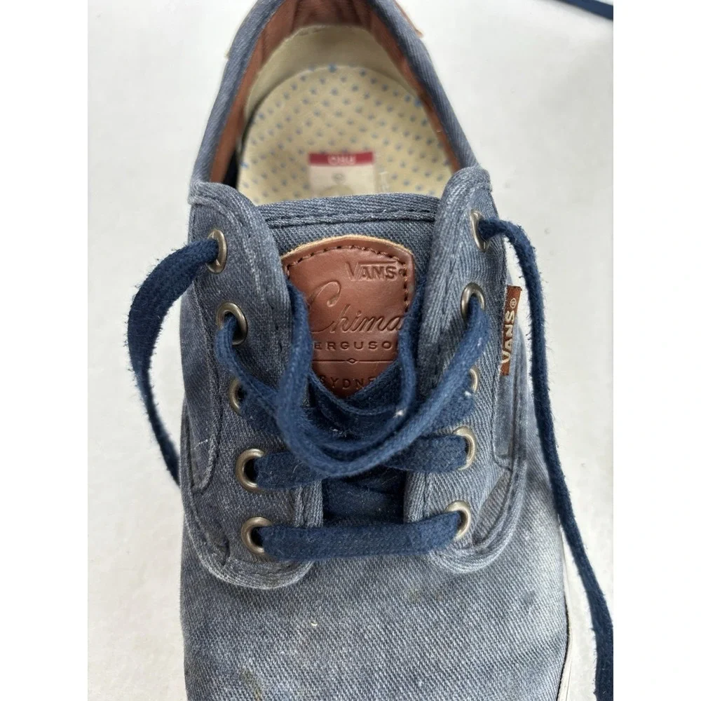 VANS Men's Blue Denim Lace-Up Casual Sneakers Round Toe US 9.5